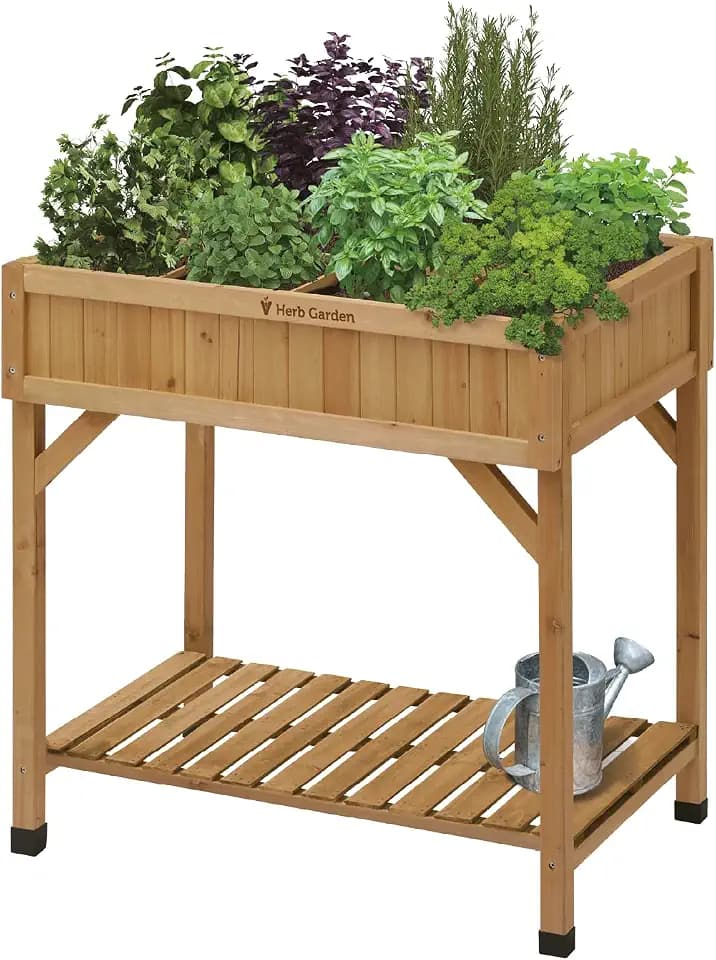 VegTrug Kräutergarten Hochbeet - Natural - 78x58x80 cm - 8 Pflanztaschen