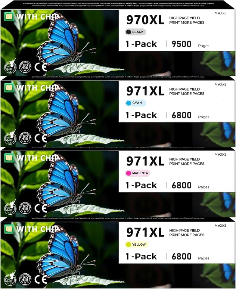 970XL 971XL Ink Cartridges 4 Pack High Yield Compatible X451 X476 X576 X551
