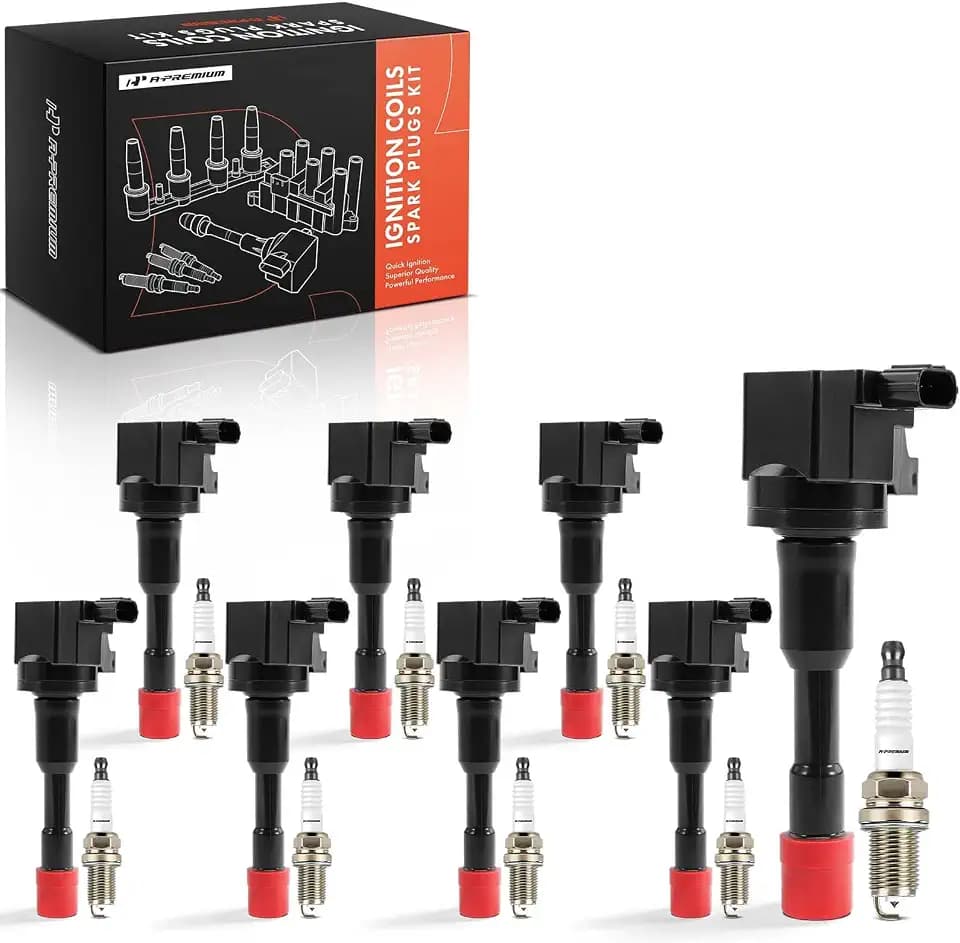 A-Premium Ignition Coil Pack and Iridium Spark Plugs Compatible with Honda