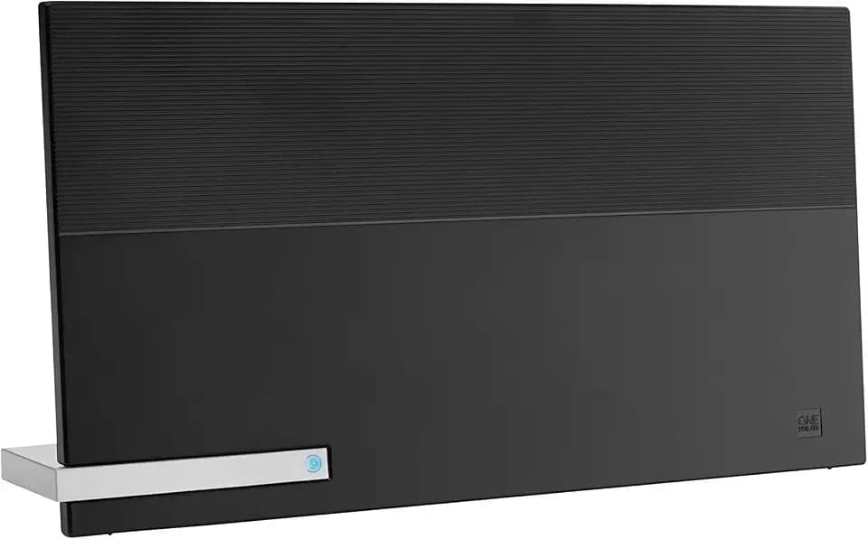 One For All Amplified HDTV Antenna for 1080P and 4K Free TV Channels, 50 Miles Long Reception Range, Automatic Gain Control Feature and 5ft Coax Cable Included, Black, Model 16424