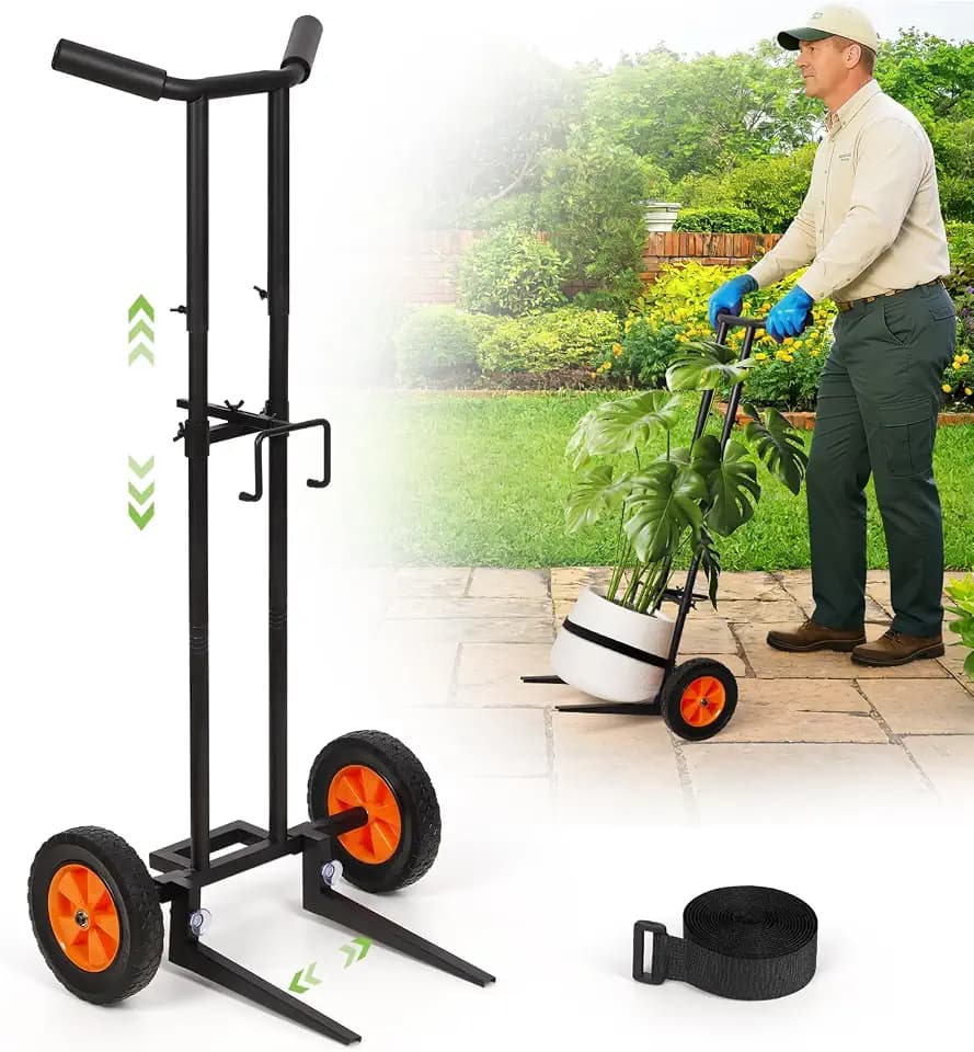 Rolling Plant Caddy with Wheels for Plant Pots Under 27"H & 15.4"W