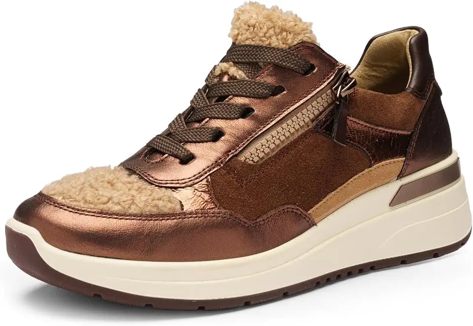 ARA Damen Sneaker Courtyard Taiga Taiga, schwarz | Schnürschuhe, Blau, Reißverschluss, seitlicher Reißverschluss, Komfort, Damen, Schuhe