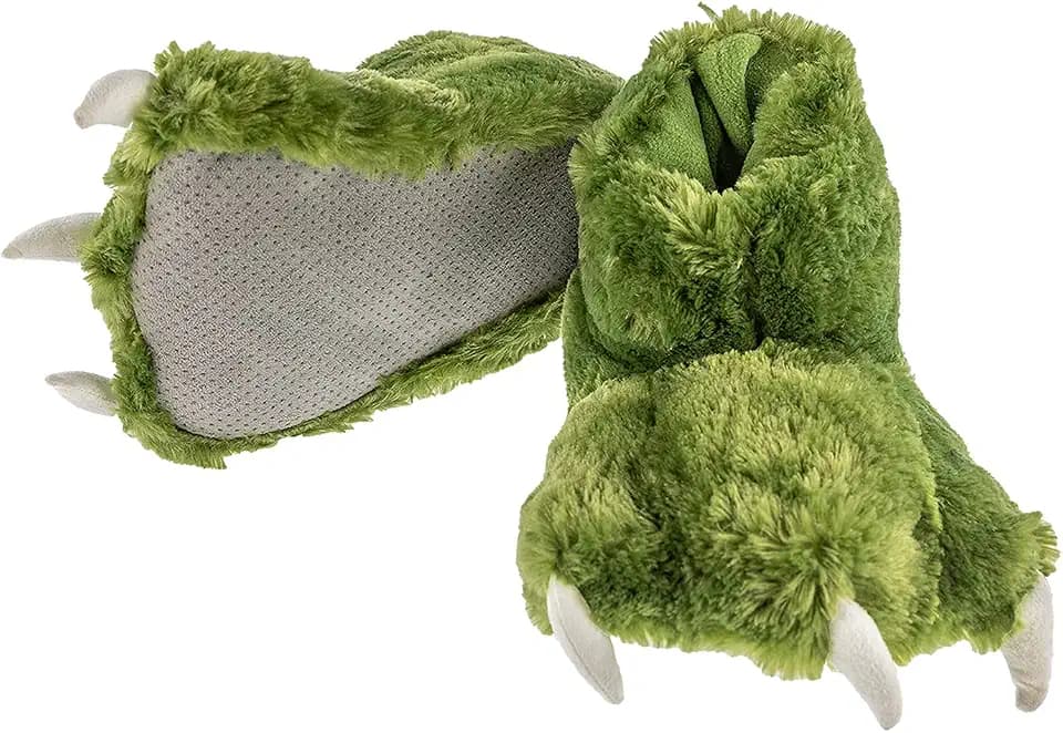 Lazy One Animal Paw Slippers for Kids and Adults, Cozy Furry Slippers