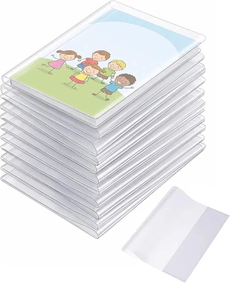 Buchumschläge A4 10 Stück (21x30 cm) Transparent & Verdickt, Wiederverwendbare Heftumschläge A4 für dauerhaften Schutz von Schulbüchern vor Abrieb