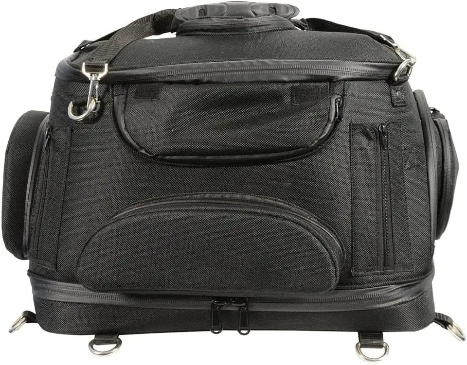 Milwaukee Performance MP8103 Large Black Heavy Duty Textile Motorcycle Pet Carrier Sissy Bar Bag - One Size