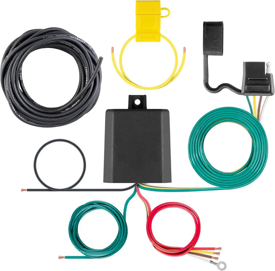 CURT 59236 Weather-Resistant Multi-Function Splice-in Trailer Tail Light Converter Kit, 4-Pin Wiring Harness, Blue, 9 x 3 x 6 inches