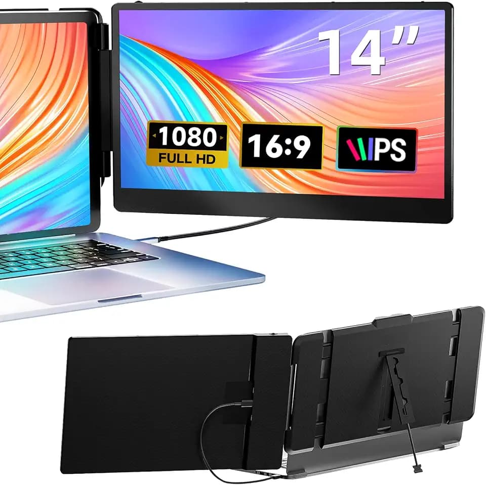 Laptop Bildschirm Erweiterung, 14“ 1080P Laptop Monitor Erweiterung