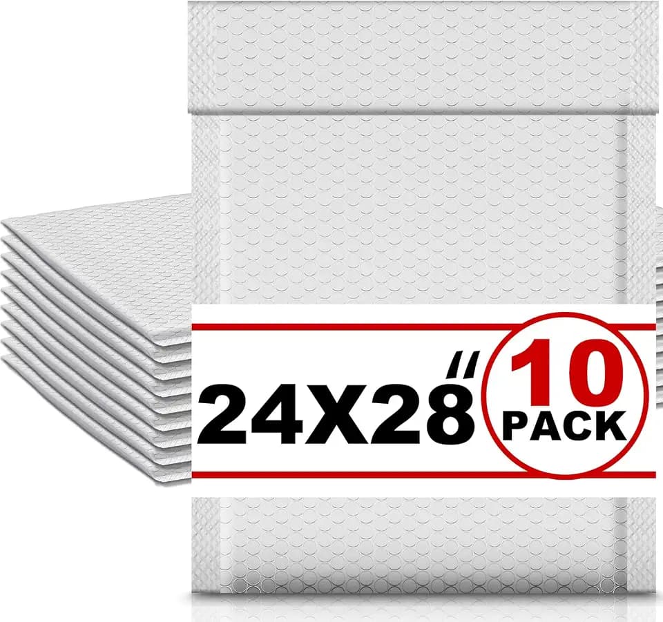Ireer 10 Pack 24 x 28'' Extra Large Bubble Mailers Padded Envelopes, White