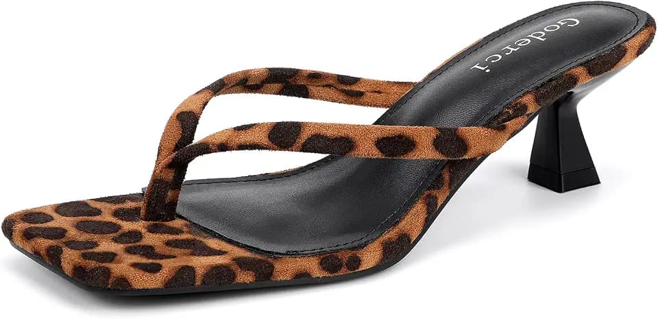 Goderci Kitten Flip Flop Thong Low Heels for Women