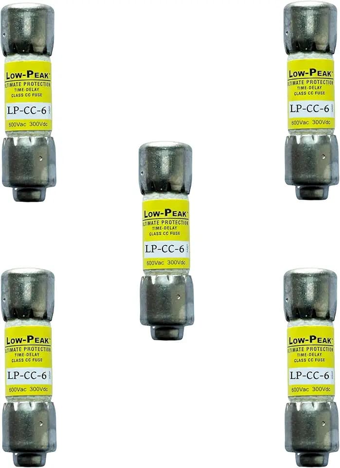 5-Pack New LP-CC-6 LP-CC-6A LP-CC 6A 600Vac Time Delay Fuse,LP-CC-6 Class CC Cartridge Fuses 6A 600V-AC D666186