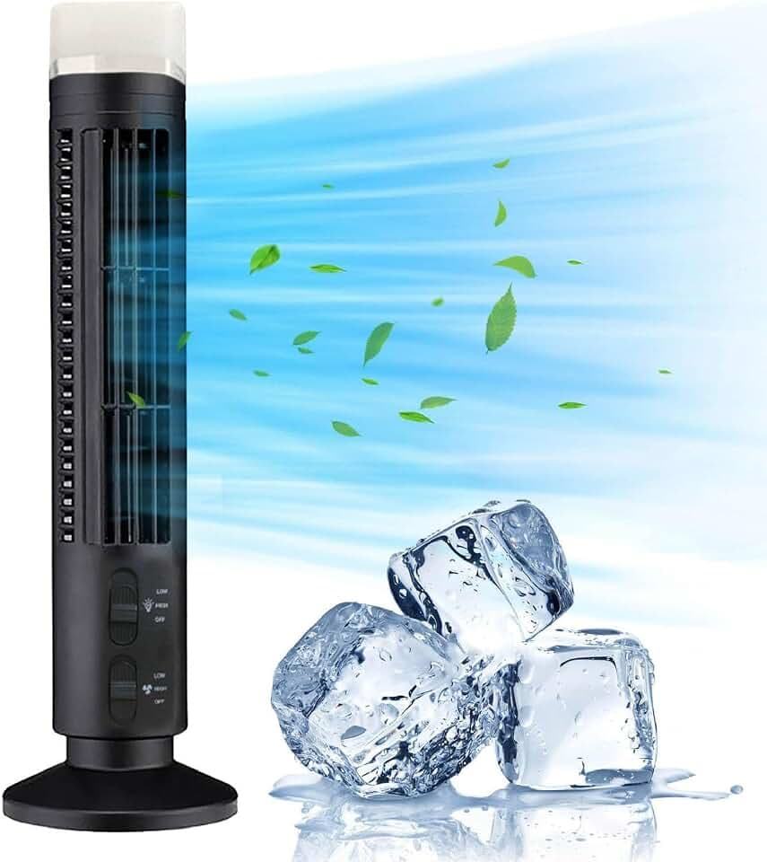 Ejoyous Turmventilator, 90° Oszillationswinkel Säulenventilator Standventilator Luftkühler Ventilator Leiser Towerventilator USB-Tischventilator mit Licht für Zuhause Schlafzimmer Büro