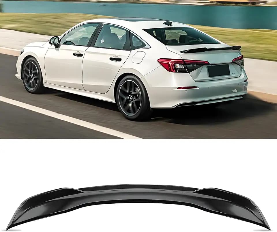 Rear Spoiler Wing Compatible with 2022 2023 2024 2025 2026 Honda Civic Sedan Sport Rear Trunk Spoiler Wing Lip for Honda Civic Sedan Accessories (Glossy Black)