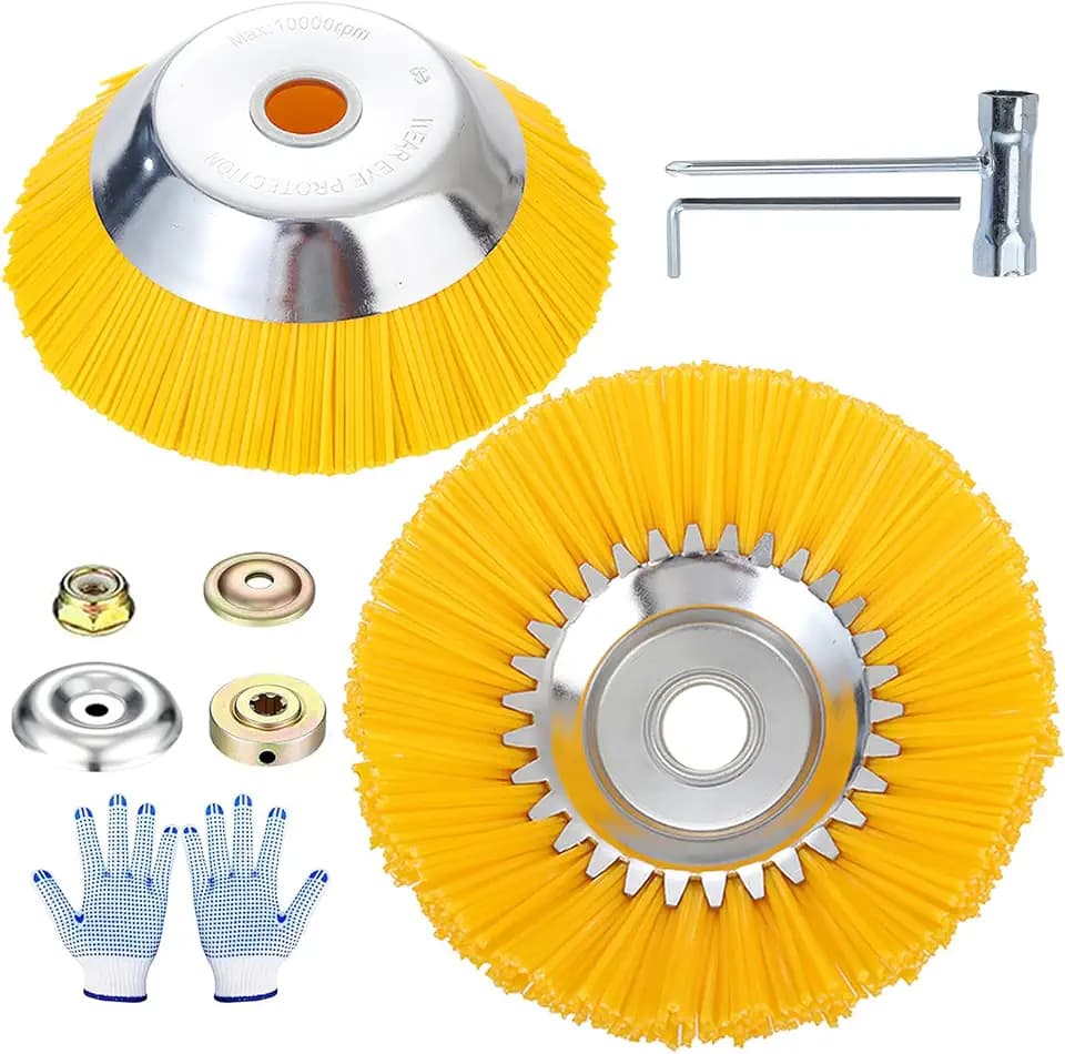 2 PCS Nylon-Unkrautbürste für Motorsense,6 Zoll+8 Zoll 25,4 mm Wildkrautbürste Weed Brush,Hochwertige Wildkrautbürste,Wild Herb Brush,Unkrautbuerste Nylonbürste Profi Unkrautbürste für Freischneider