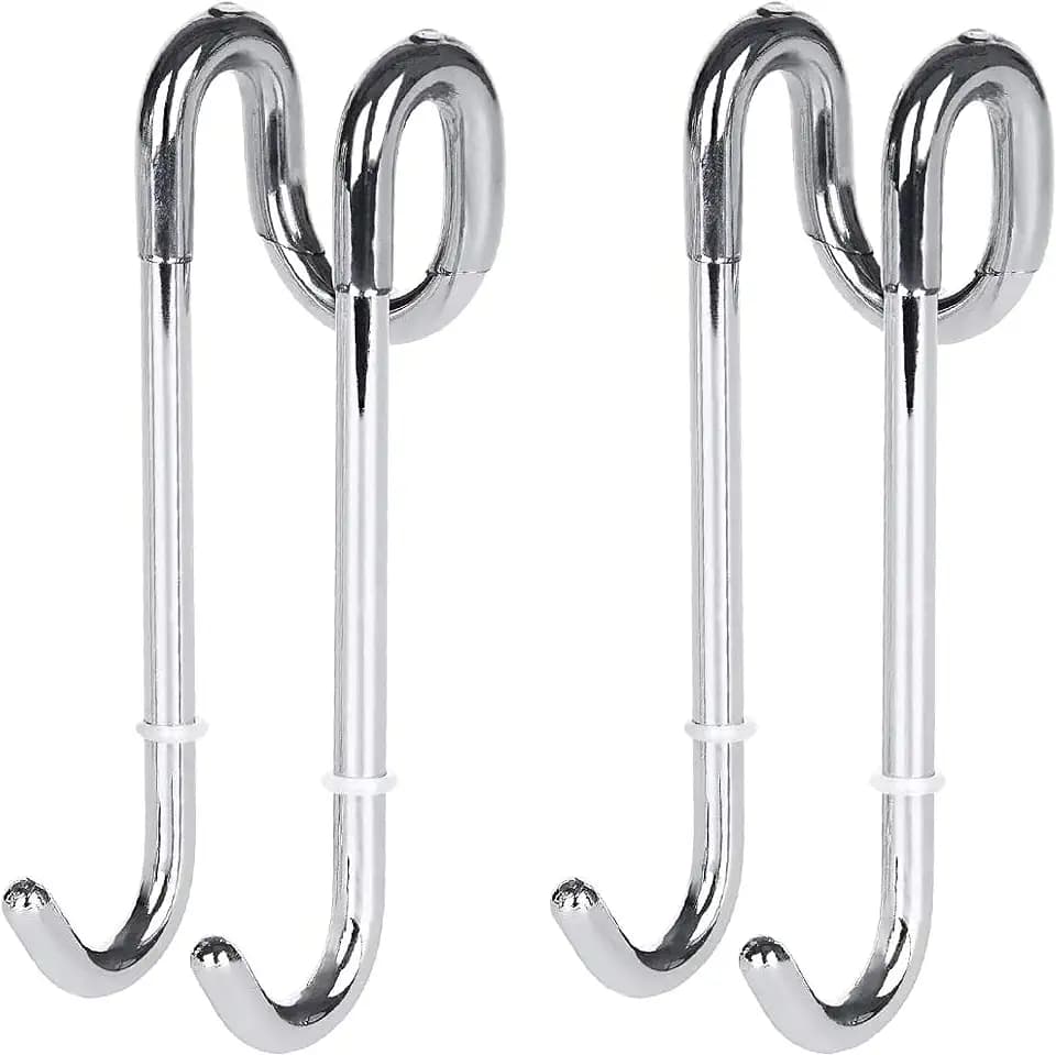 Bamodi Haken Duschwand 2er Set - besonders leise - Duschhaken mit Gummischicht für Glasduschwand - geeignet als Handtuchhalter sowie Halterung für Duschabzieher (11cm)