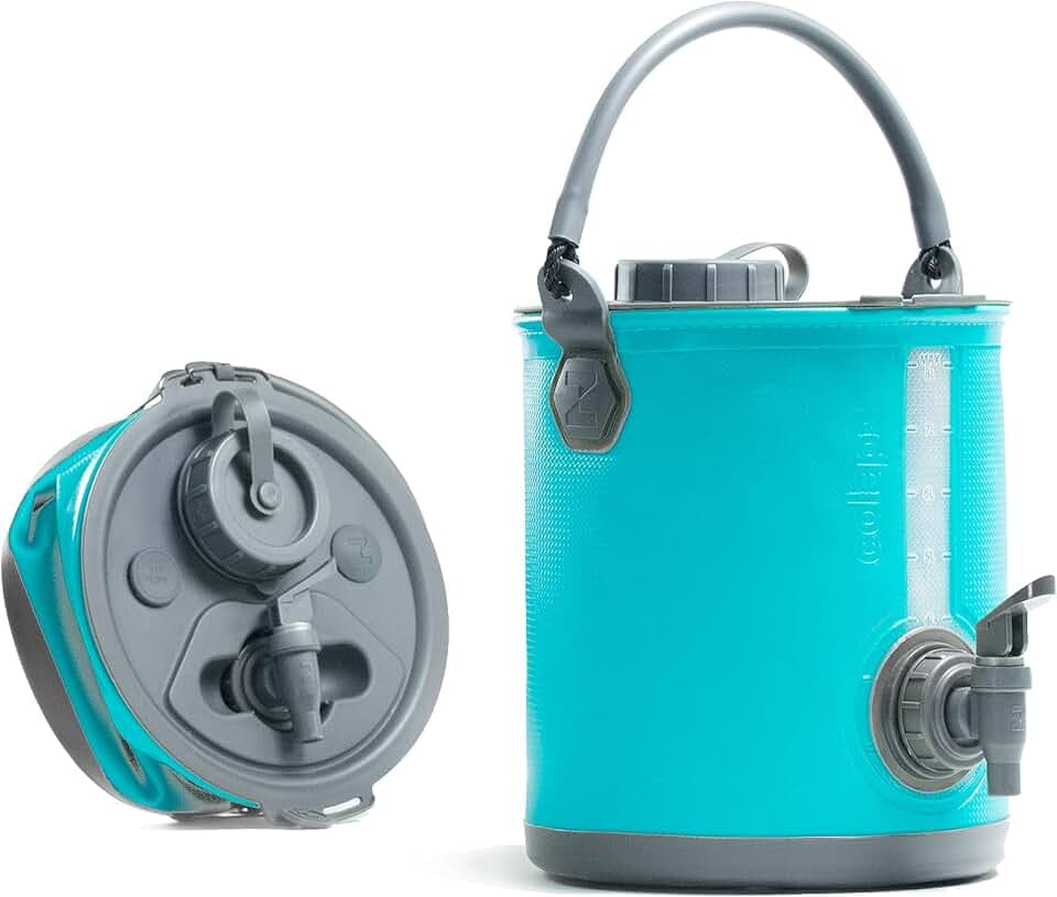 Colapz 2-in-1 Faltbarer Wasserkanister 8L mit Hahn & Eimer BPA-frei - Blau