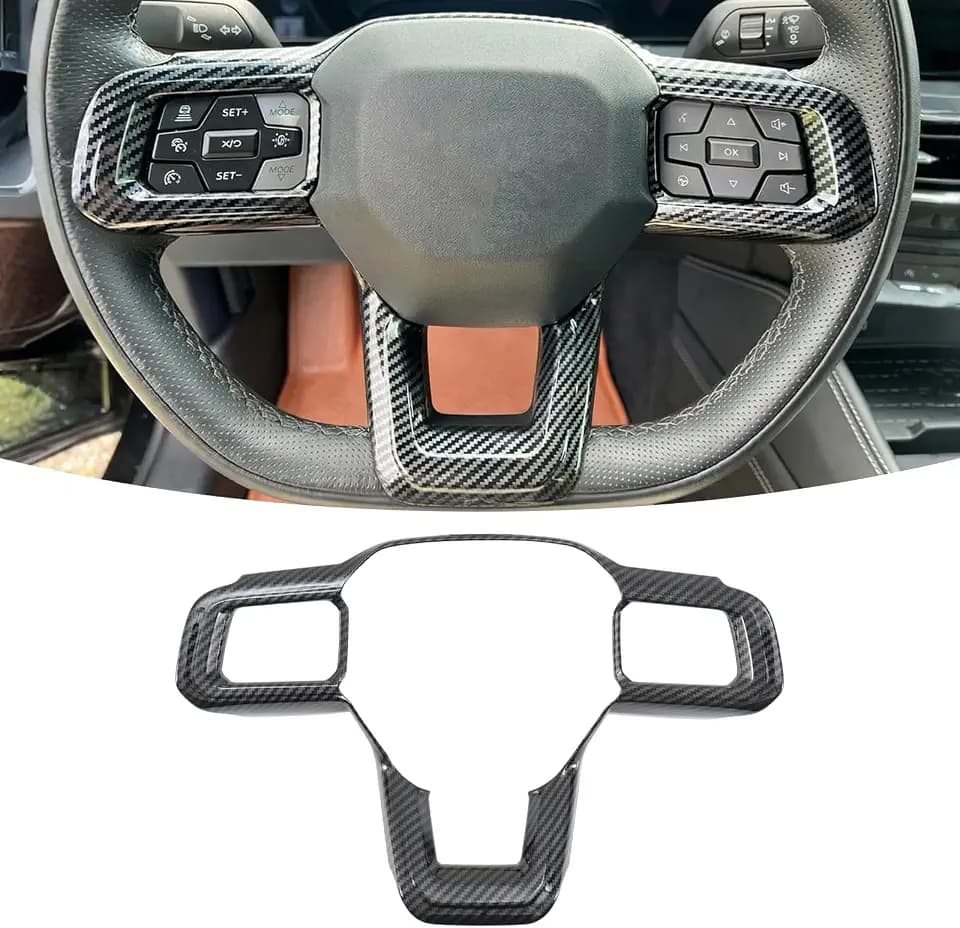 Carbon Fiber Steering Wheel Cover for Ford Mustang 2024-2026