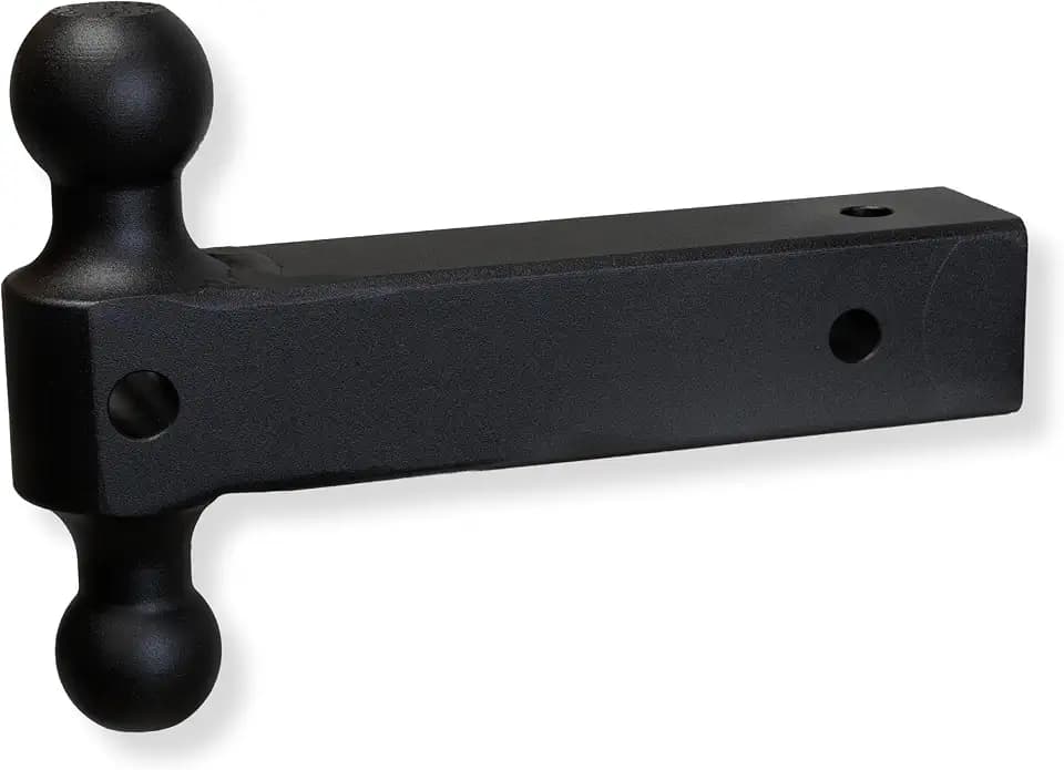 GEN-Y Hitch Extended Dual Ball Mount for 2.5-Inch Receiver - 2 5/16" & 2" Balls with 21,000 LBS Towing Capacity, 3,000 LBS Tongue Weight, Solid Shank, 12-Inches Long, Black