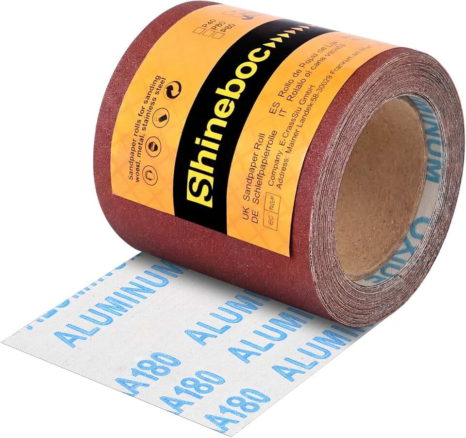 Sandpaper Roll 115mm x 10m Trockenschleifpapier 180 Körnung
