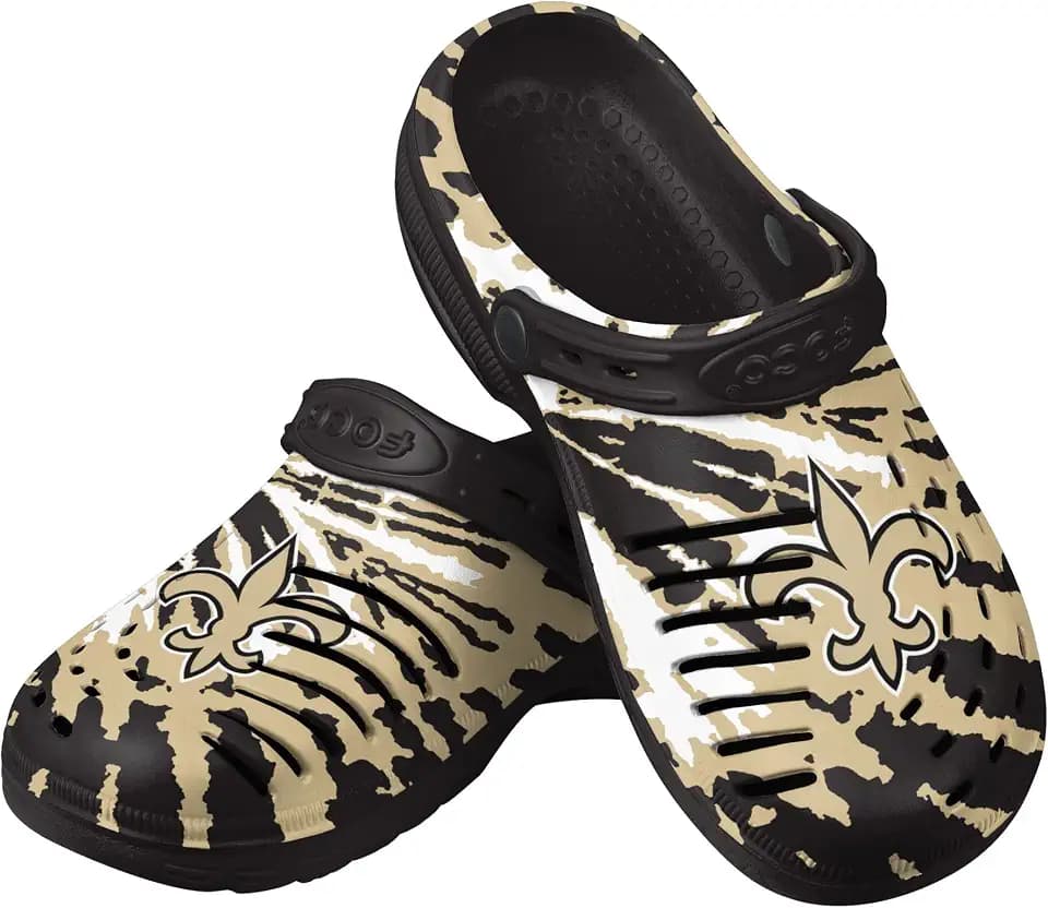FOCO Mens NFL Team Logo Tie-dye Garden Water Sandals Shoes Slipper Clogs with Strap