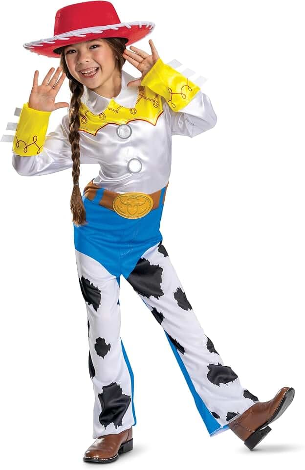 Disney Toy Story Jessie Costume, Official Girls Halloween Dress Up Outfit, Size (7-8)