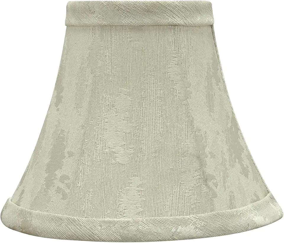 Aspen Creative 30010 Small Bell Shape Chandelier Clip-On Lamp Shade, Butter Crème, 3" Top x 6" Bottom x 5" Slant