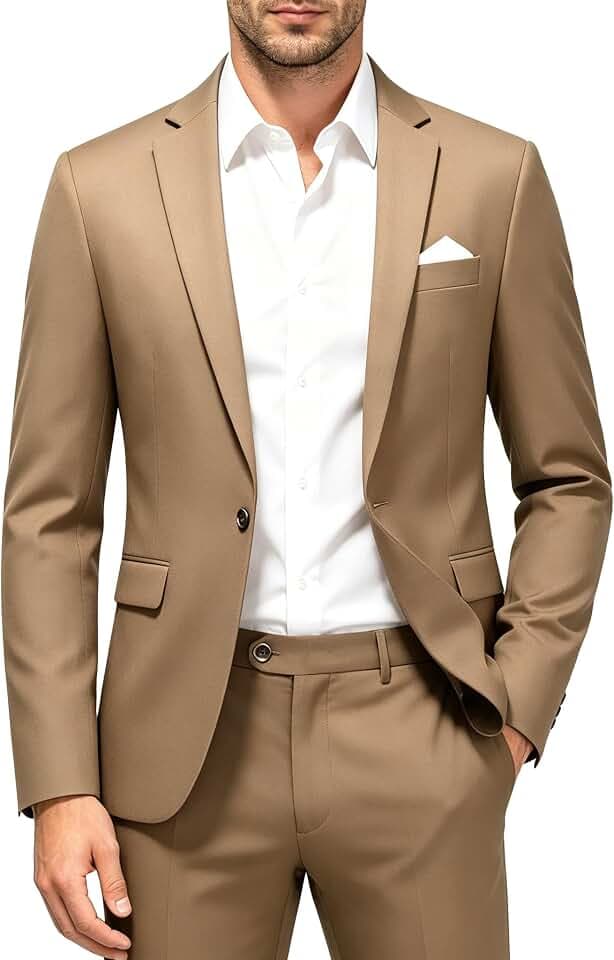 MOGU Men's 2 Piece Tuxedo Suit, Slim Fit for Wedding & Prom
