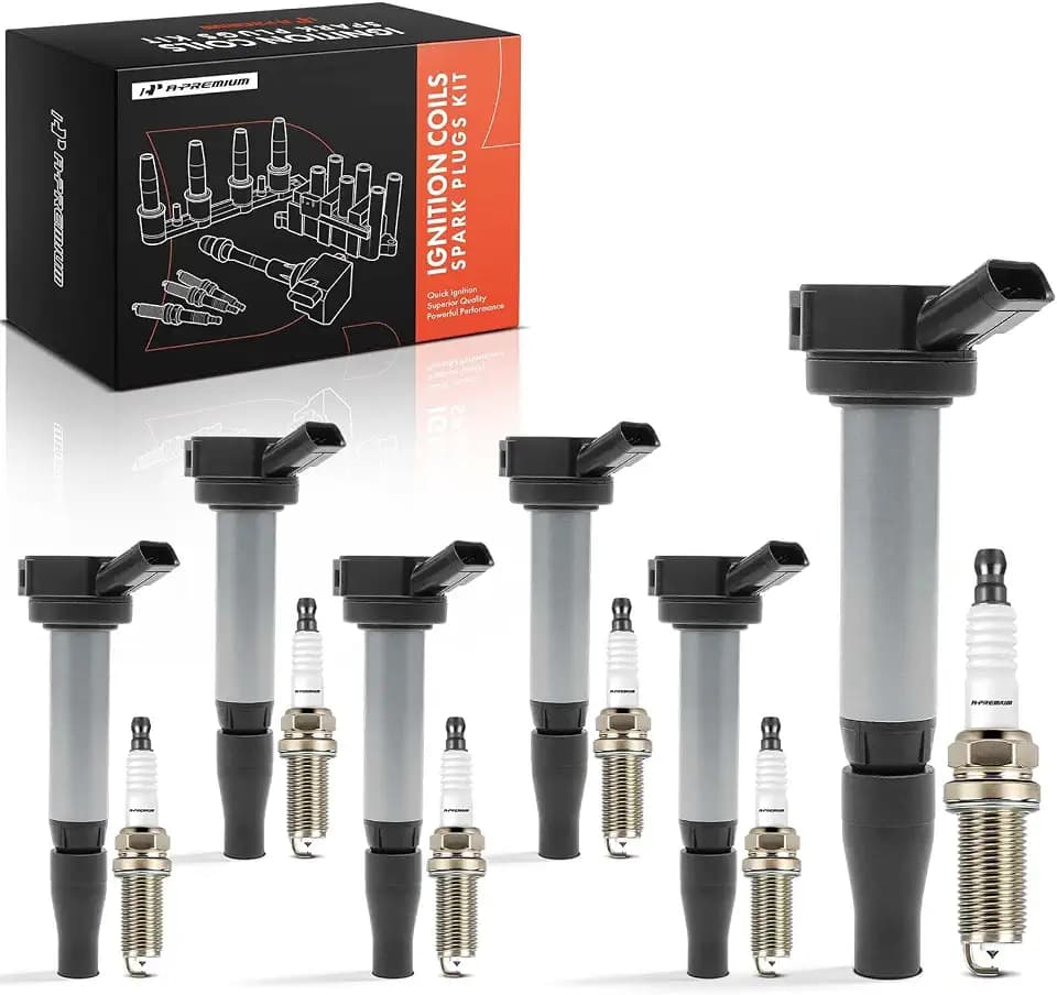 A-Premium Set of 6 Ignition Coil Pack and Iridium Spark Plugs