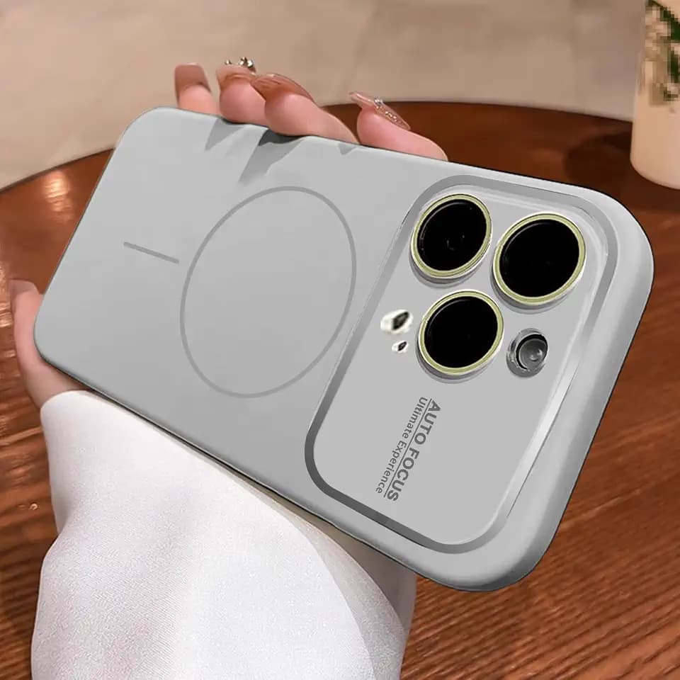 Misscase Magnetic Silicone Case for iPhone 16 Pro Max with Camera Lens Protector,Compatible with Magsafe,Smooth Shockproof Anti-Scratch,Microfiber Lining Inside Phone Case-Titanium Gray