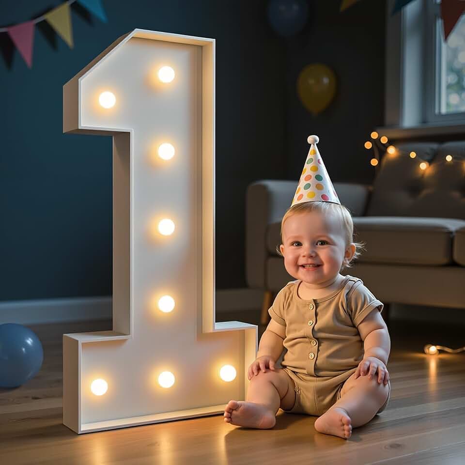 imprsv Marquee Numbers, 3FT Light Up Number 1 for Birthday Decorations