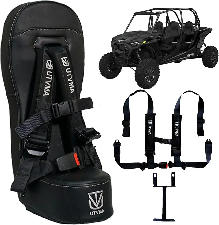 UTVMA RZR 1000 and 900 (2014-2023) Bump Seat with 4-Point Harness | Kids Seat | Jump Seat | All Models (XP, Turbo, Turbo S, High Lifter, Sport, Premium, Ultimate) (Black)