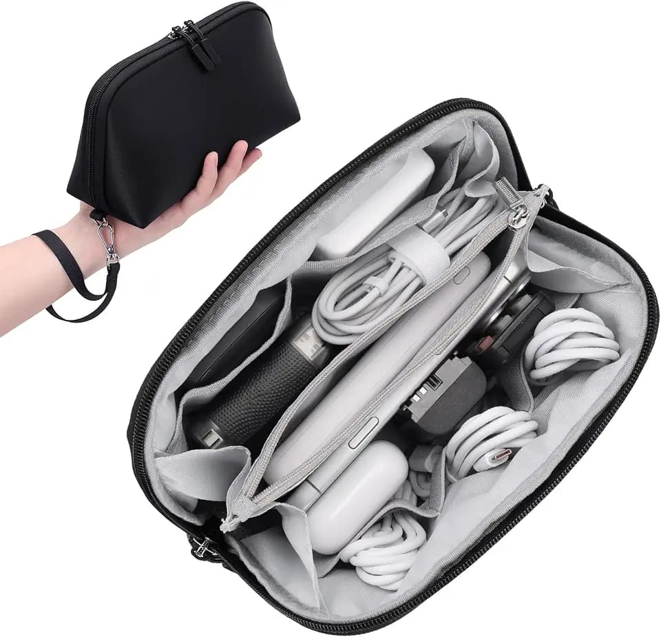 FYY Travel Cable Organizer - 8 Compartments, Lightweight, Water Repellent