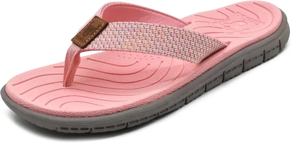 KuaiLu Casual Flip Flops for Women Lightweight Cushion Summer Beach Sandals