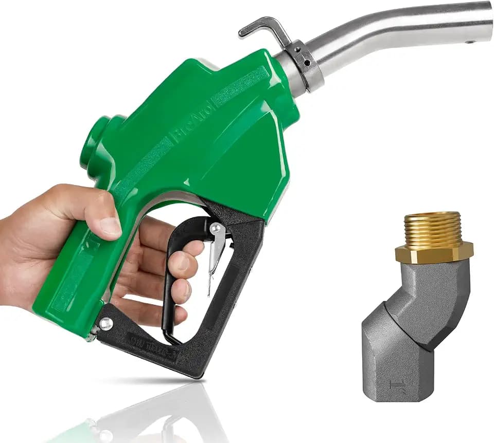 1" NPT Automatic Fuel Nozzle, Auto Shut-Off Gas Pump Nozzle Max Flow Rate 30GPM, 3-speed Padlock 19/16 Inches (OD=30mm) Spout for Gasoline, Diesel, Kerosene Biodiesel