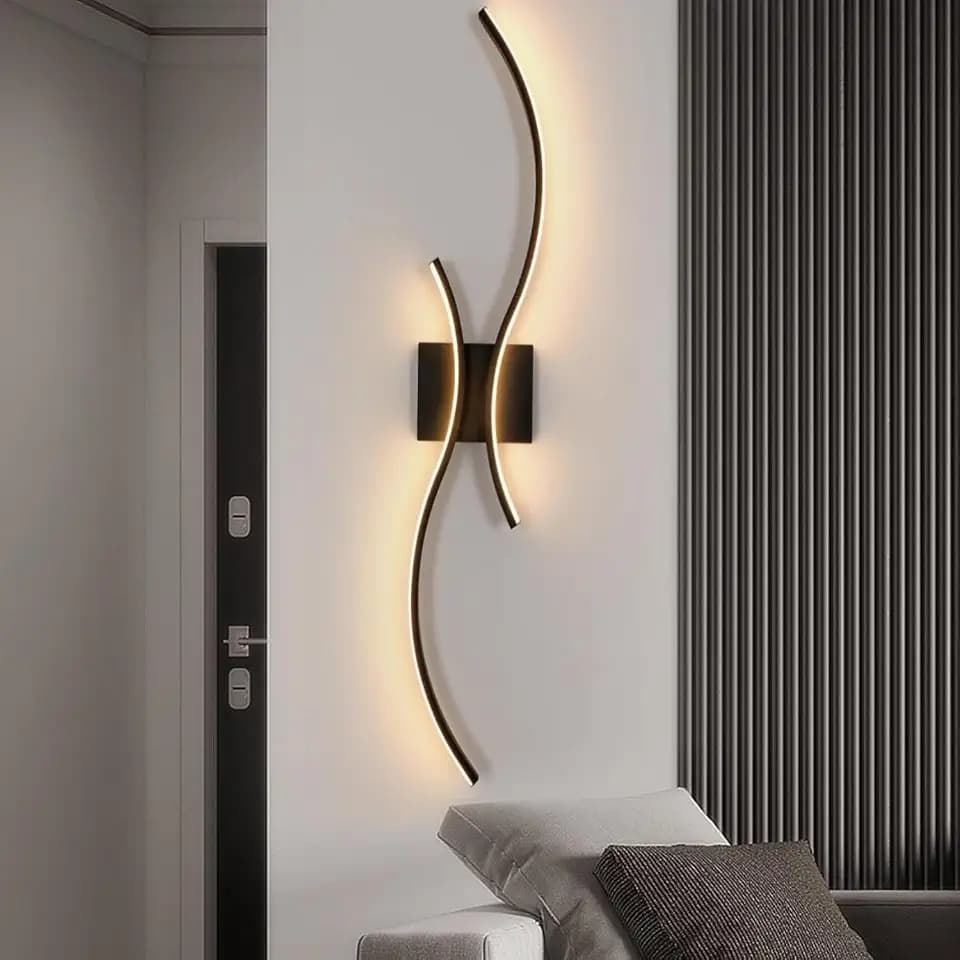 Comely LED Wandleuchte Innen, 27W Lange Wandlampe Schwarz 80CM, 3000K