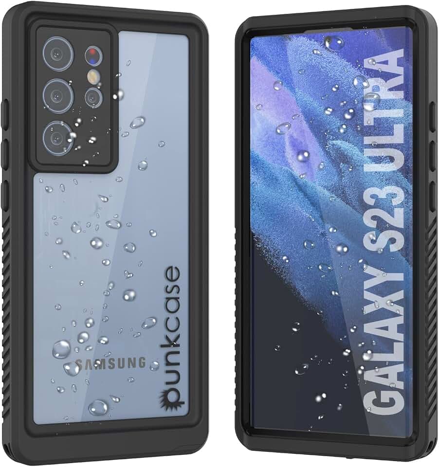 PunkCase wasserdichte Schutzhülle für Galaxy S23 Ultra [Extreme Serie] [Slim Fit] [IP68 Zertifiziert] [stoßfest] [schmutzdicht] [schneefest] Armor Cover für Galaxy S23 Ultra 5G (6,8 Zoll) (2023)
