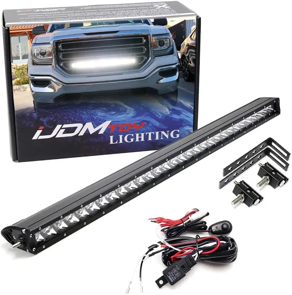 iJDMTOY LED Behind Grille Light Bar Kit for GMC 14-18 Sierra 1500/2500/3500