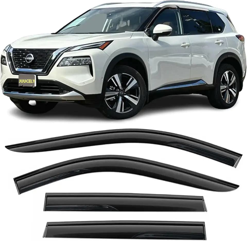 Window Visors rain Guards Rain Guards Vent Deflectors for 2021 2022 2023 2024 2025 Nissan Rogue Front & Rear Side Window Vent Car Sun Shades Smoke