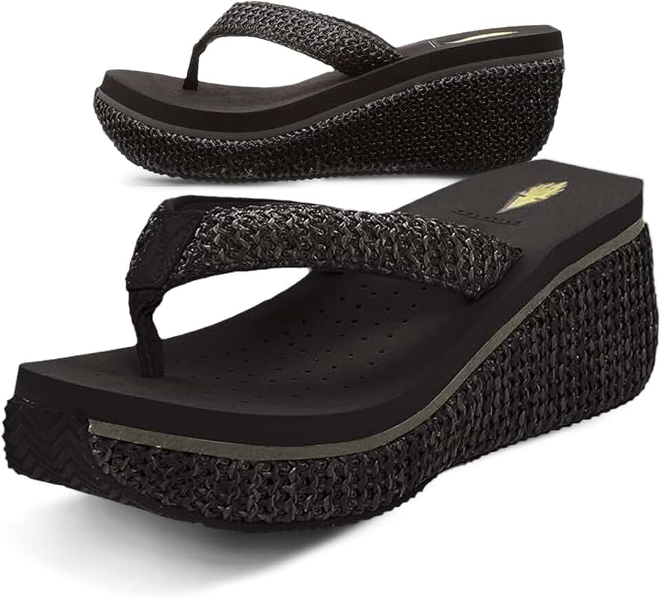 Volatile Island Wedge Sandals for Women Featuring Slip-On Thong Platform Style with EVA Insole and Rubber Outsole
