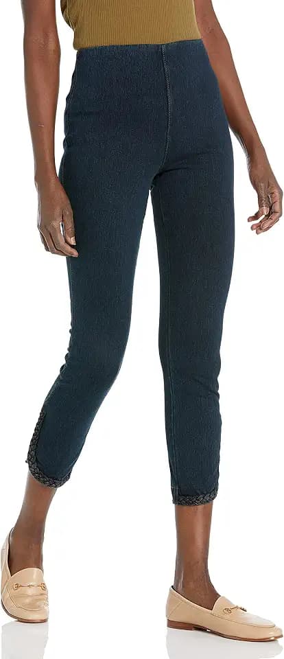 Lyssé Womens Happy Hour Braided Crop DenimCasual Pants