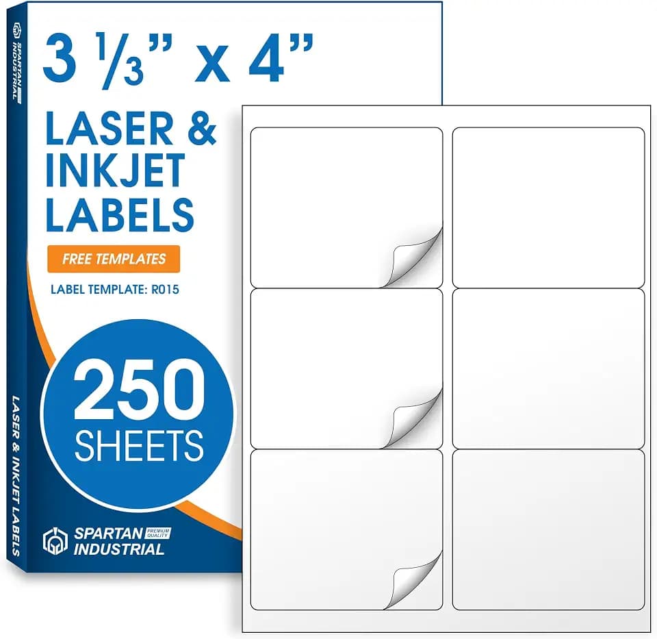 4" X 3.33" Matte White Printable Shipping Labels