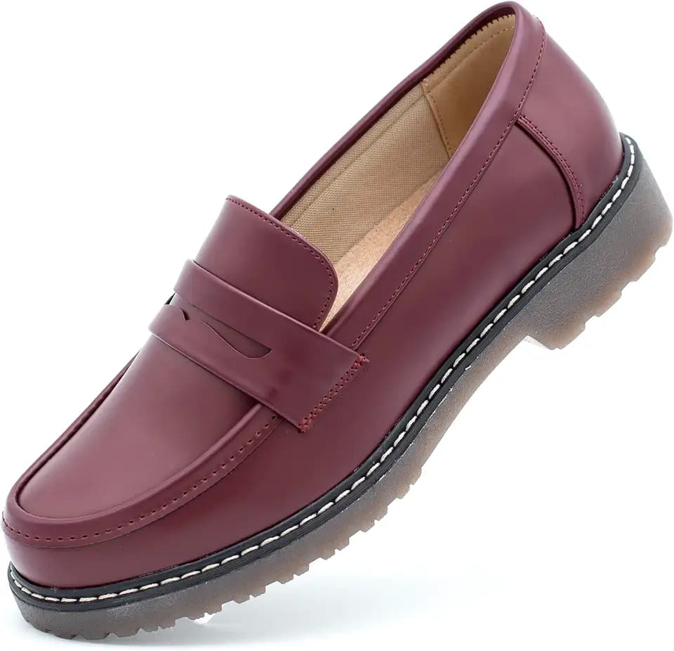 Women's Chunky Loafers, Platform Comfortable Slip-On Dressy Fashion Driving Moccasins Women