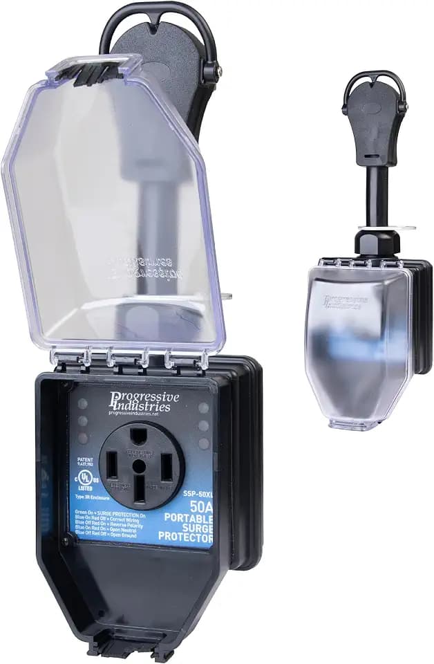 Progressive Industries SSP-50XL Portable RV Smart Surge Protector, Black, 50 Amp