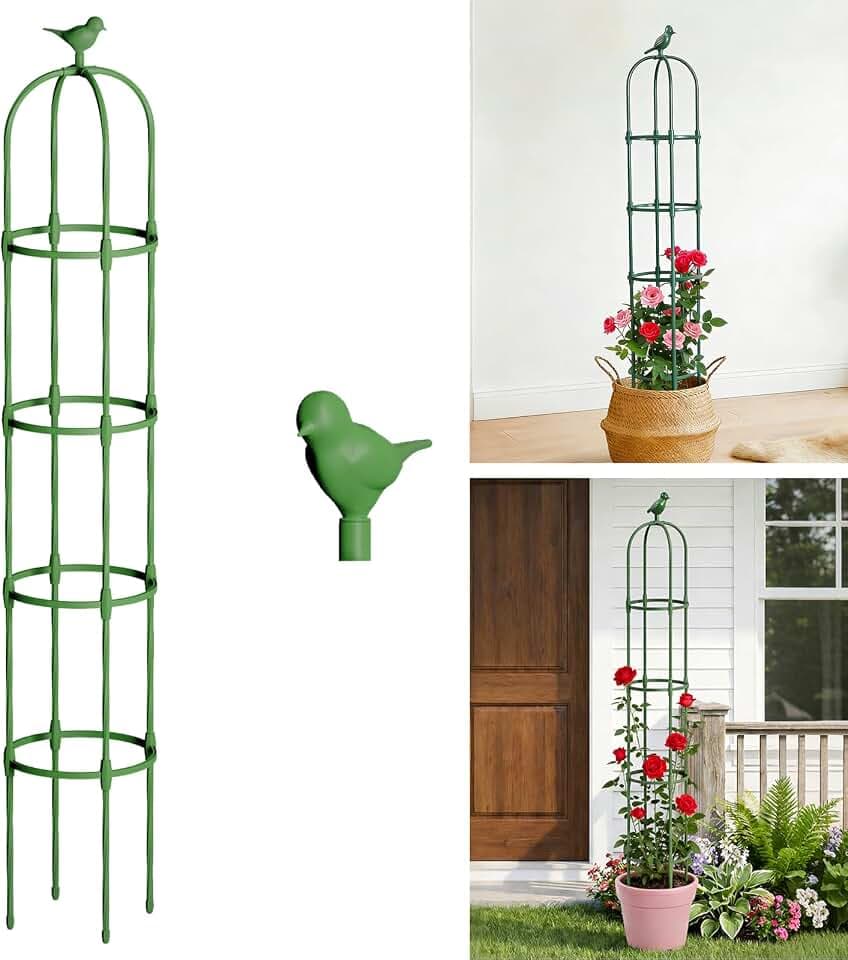 Garden Obelisk Trellis for Climbing Plants, 6.5 FT Outdoor Garden Trellis