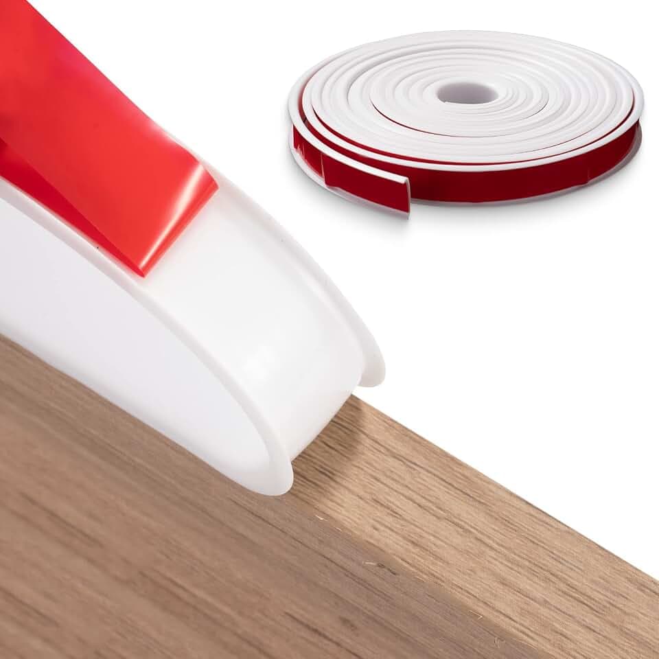 40mm x 3m U-Form Selbstklebend Möbelkantenband, Flexible Möbelkantenband Kantenumleimer Selbstklebend TPE Faltbarer Kantenschutz für Schrankkanten Arbeitsplatten Abschlussleiste (Weiß)