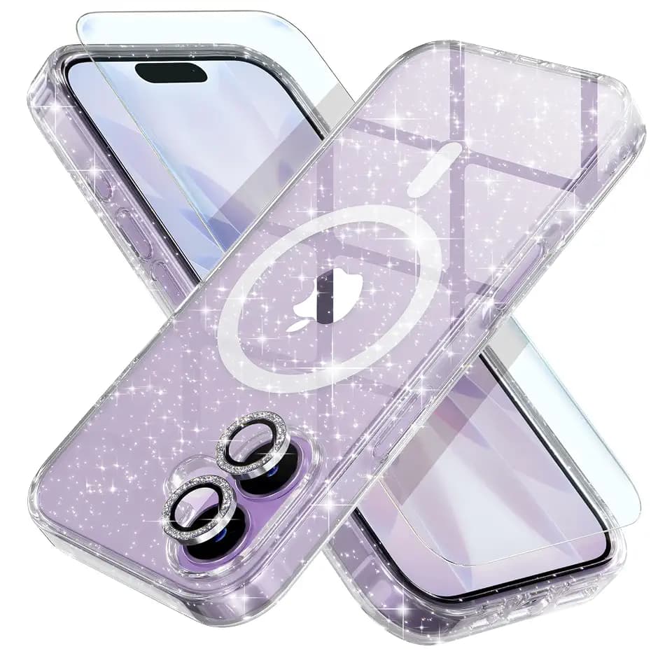 Choiche for iPhone 17 Case Compatible with MagSafe, Glitter Clear