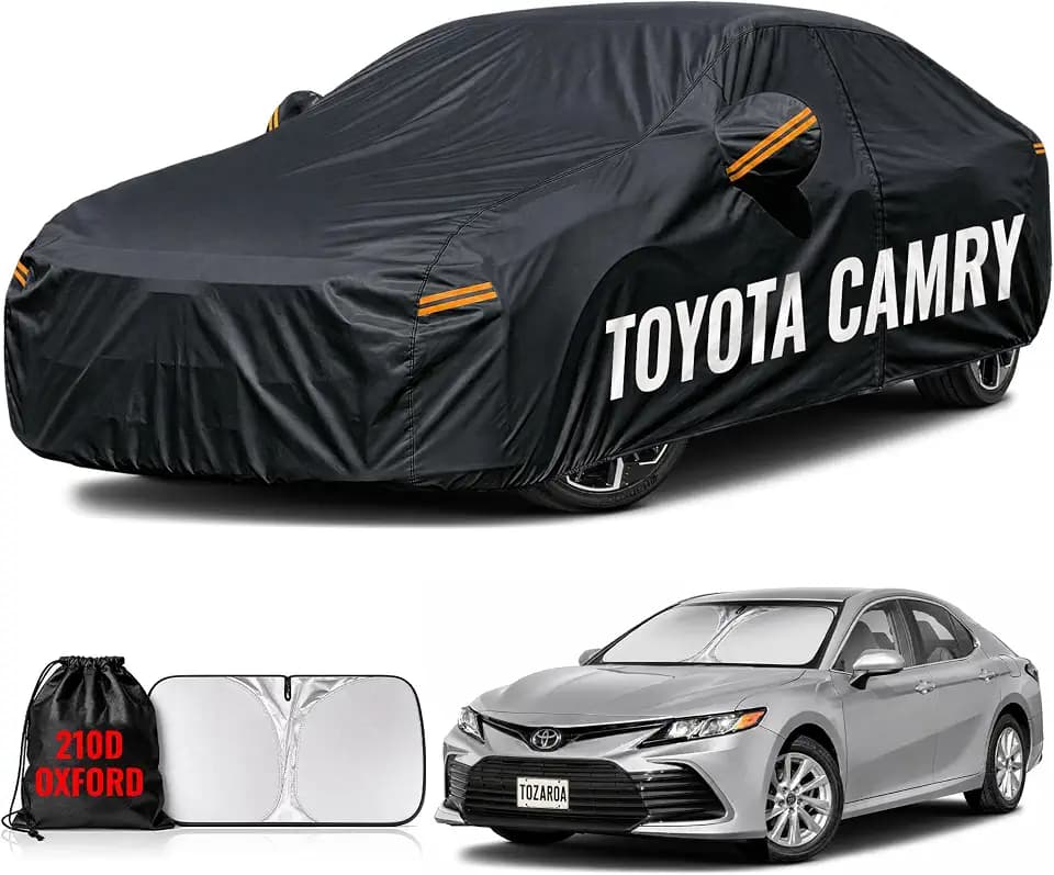 Car Cover Custom Fit Toyota Camry (1998-2026) Waterproof All Weather,Outdoor Full Exterior Automobiles Snow Covers with Windshield Sun ShadeDriver Door Zipper & Storage Bag