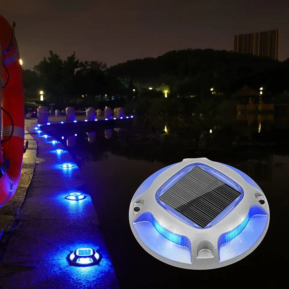 VOLISUN Solar Driveway Marker Lights Dock Marine Led Deck Outdoor 12 Pack