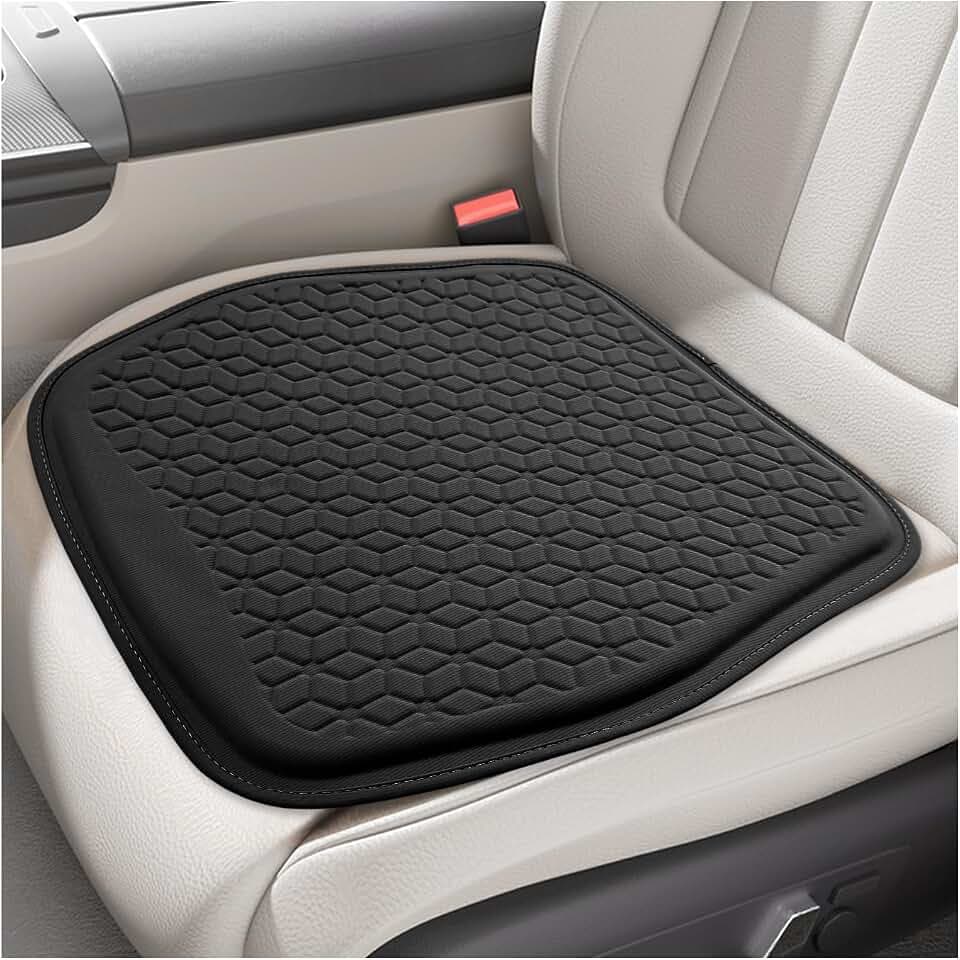 Gel Car Seat Cushion, Non-Slip Front Seat Bottom Cushion Pad, Black