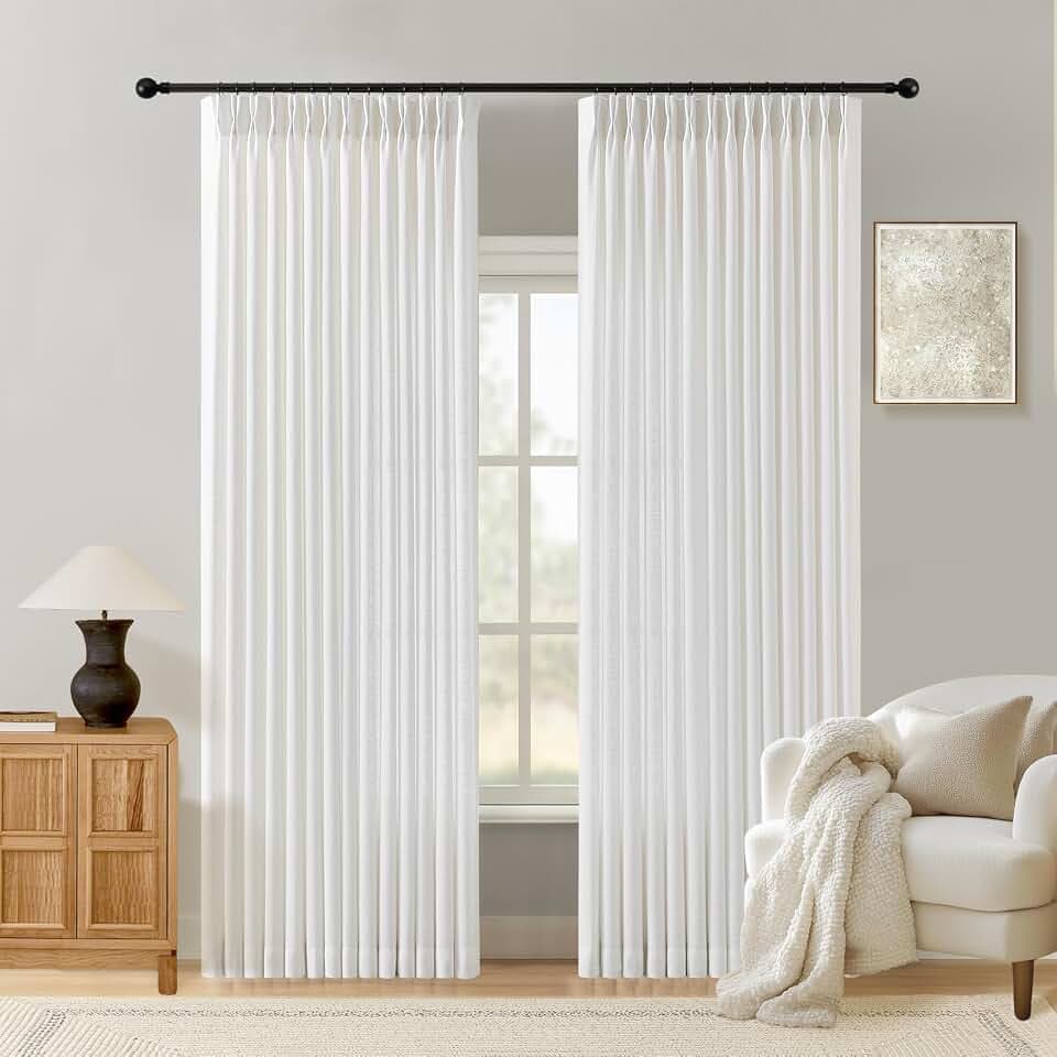AUSSPVOCT Pinch Pleated Extra Wide Curtains for Living Room 90 Inch Long