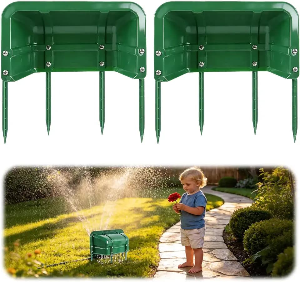 Sprinkler Splash Shield Guard，Rustproof Irrigation Cover Deflectors Blocker，Protector for Outdoor Lawn Garden Backyard。(4)